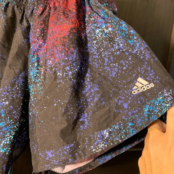 Adidas black with colorful splatter print - very cute and colorful! - Picture 4 of 5